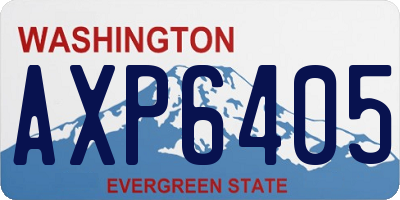 WA license plate AXP6405