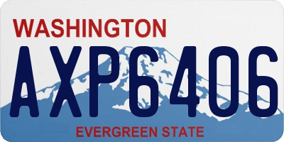 WA license plate AXP6406