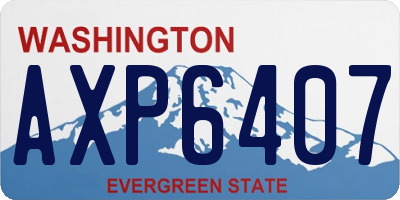 WA license plate AXP6407
