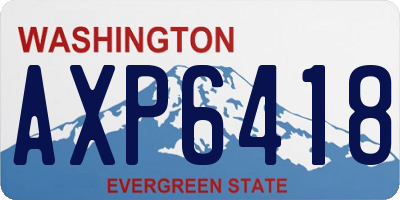 WA license plate AXP6418