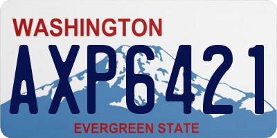 WA license plate AXP6421