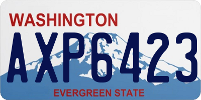 WA license plate AXP6423