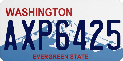WA license plate AXP6425