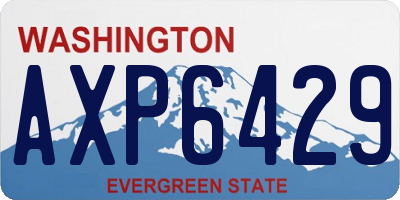 WA license plate AXP6429