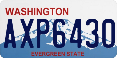 WA license plate AXP6430