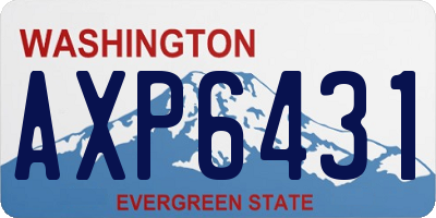 WA license plate AXP6431