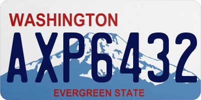 WA license plate AXP6432