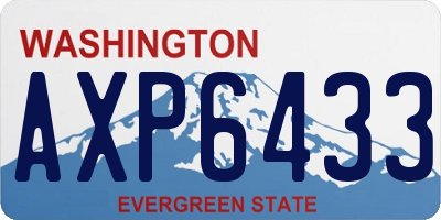 WA license plate AXP6433