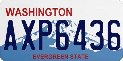 WA license plate AXP6436