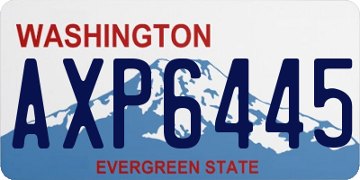 WA license plate AXP6445