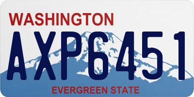 WA license plate AXP6451
