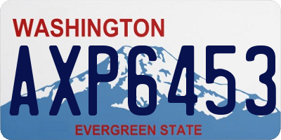 WA license plate AXP6453