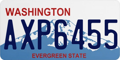 WA license plate AXP6455