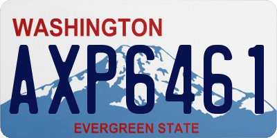 WA license plate AXP6461