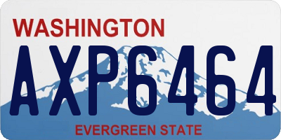 WA license plate AXP6464