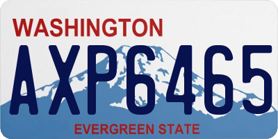 WA license plate AXP6465
