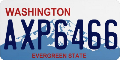 WA license plate AXP6466