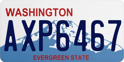 WA license plate AXP6467