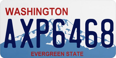 WA license plate AXP6468