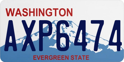 WA license plate AXP6474