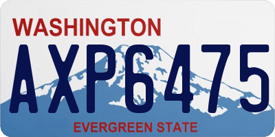 WA license plate AXP6475