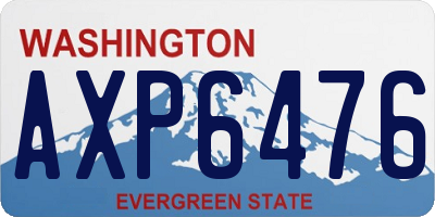 WA license plate AXP6476
