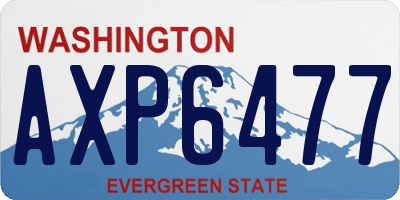 WA license plate AXP6477