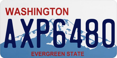 WA license plate AXP6480