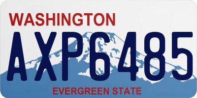 WA license plate AXP6485