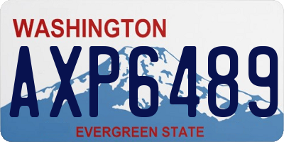 WA license plate AXP6489