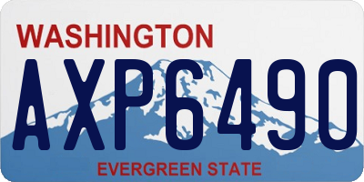 WA license plate AXP6490