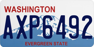WA license plate AXP6492