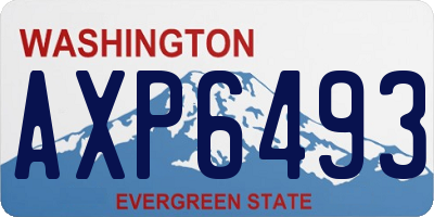 WA license plate AXP6493