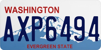 WA license plate AXP6494