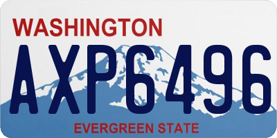 WA license plate AXP6496
