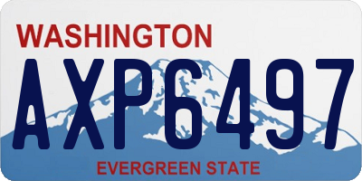 WA license plate AXP6497