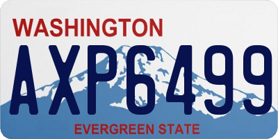 WA license plate AXP6499