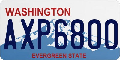 WA license plate AXP6800
