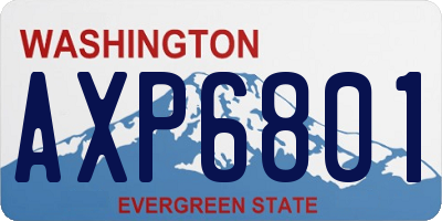 WA license plate AXP6801