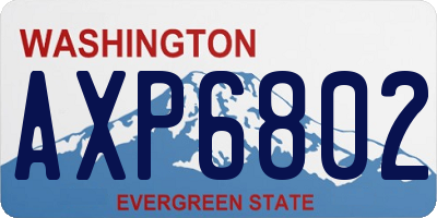 WA license plate AXP6802