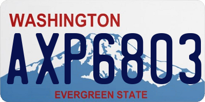 WA license plate AXP6803