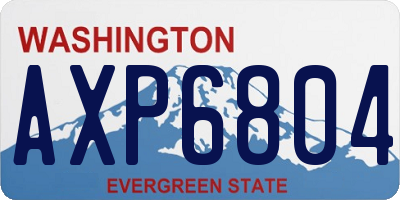 WA license plate AXP6804