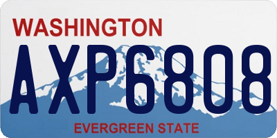 WA license plate AXP6808