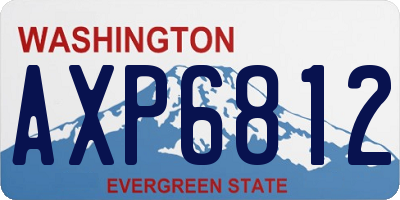 WA license plate AXP6812