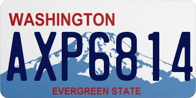 WA license plate AXP6814