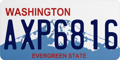 WA license plate AXP6816