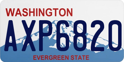 WA license plate AXP6820