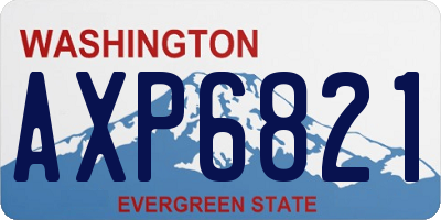 WA license plate AXP6821