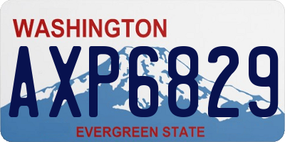 WA license plate AXP6829