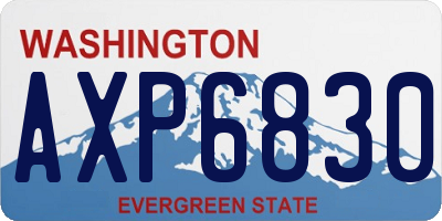 WA license plate AXP6830
